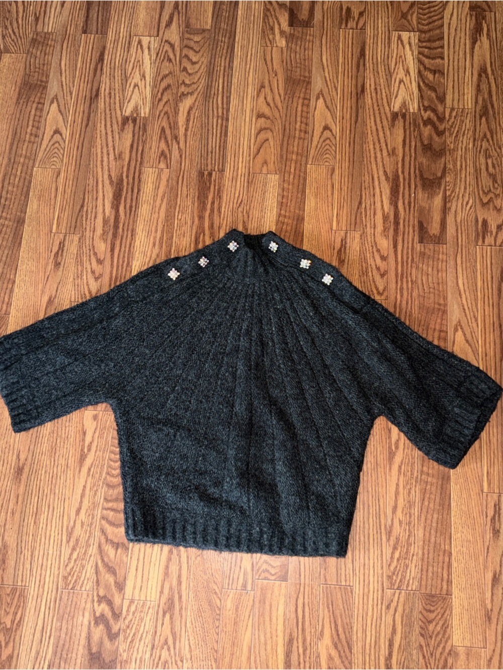 ba&sh Barthy Bejewelled Mohair Blend Sweater - Carbone Grey - Size 1 / S